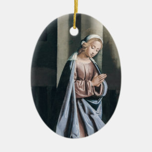 Religious Virgin Mary Madonna Artwork  Ceramic Tree Decoration
