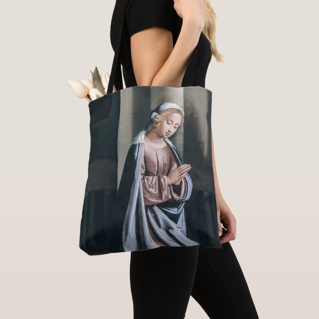 Religious Virgin Mary Madonna Artwork Tote Bag (Close Up)