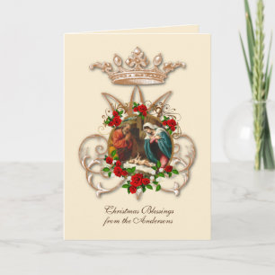 Religious Virgin Mary Nativity St. Joseph Jesus  Holiday Card