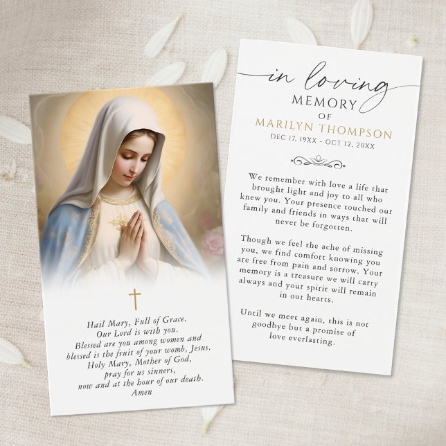 Religious Virgin Mary Photo Funeral Prayer Card (Creator Uploaded)