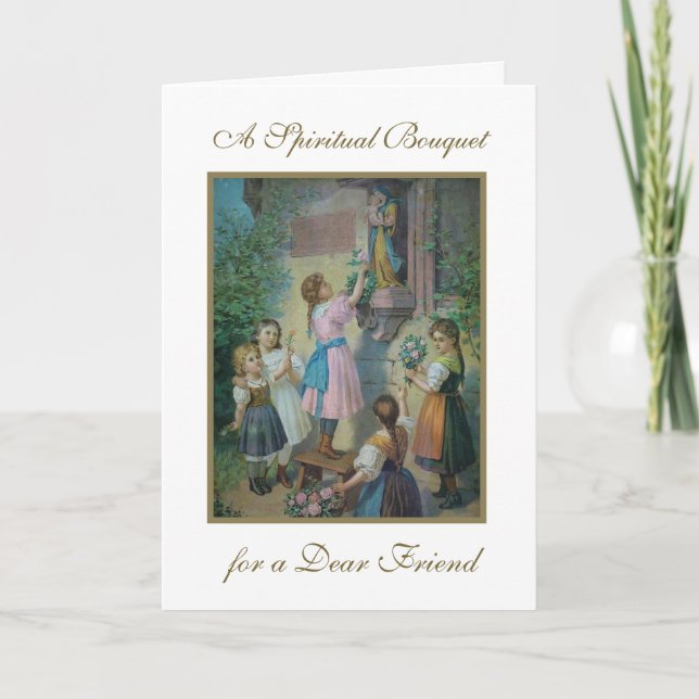 Religious Virgin Mary Spiritual Bouquet Prayers  Card (Front)
