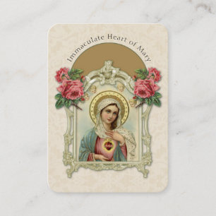 Religious Virgin Mary Vintage Roses Prayer Business Card