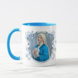 Religious Virgin Mary with Doves Catholic  Mug