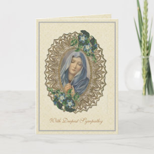Religious Virgin Mother Mary Sympathy Condolence Card