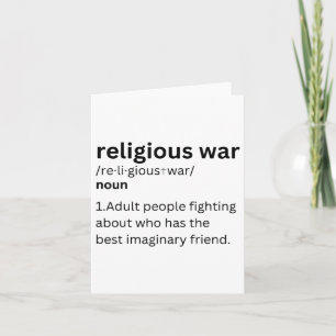 Religious War Definition Aldult People Fighting Fu Card