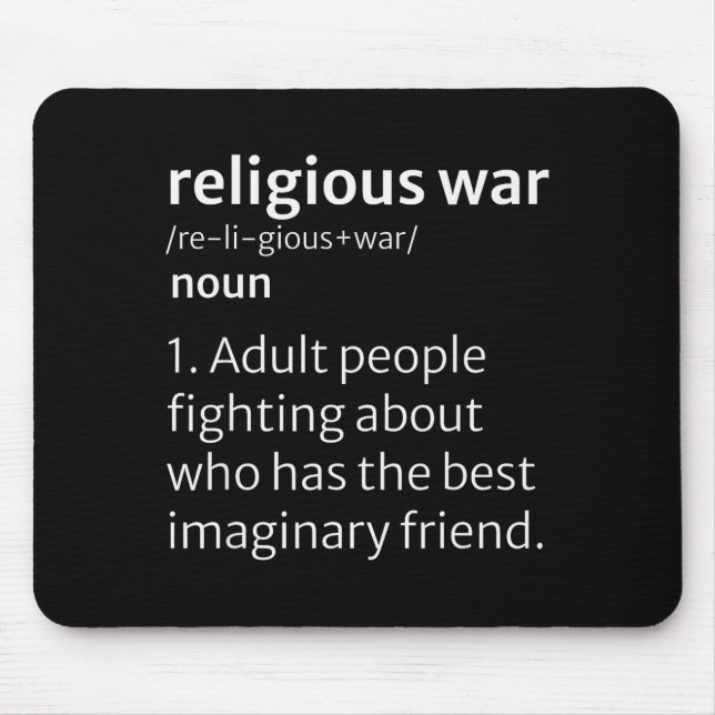 Religious War Dictionary Sarcastic Definition Funn Mouse Mat (Front)