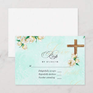 Religious Watercolor Floral RSVP Card