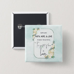 Religious Wedding Anniversary Faith Hope Love 15 Cm Square Badge