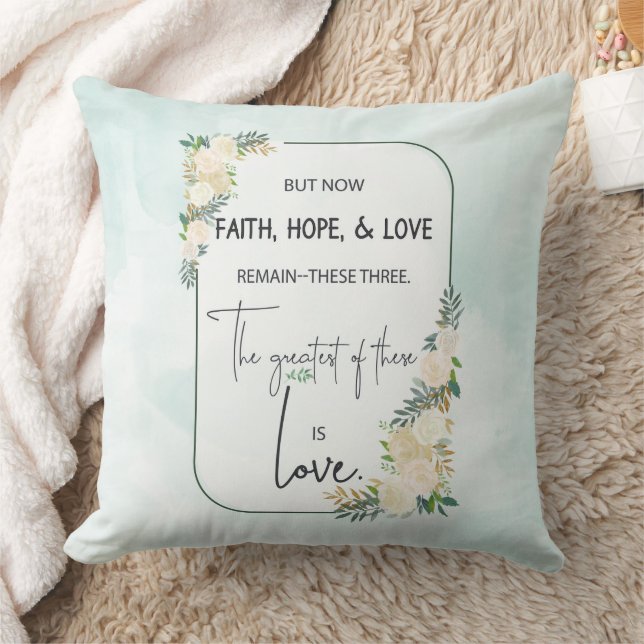 Religious Wedding Anniversary Faith Hope Love Cushion (Blanket)