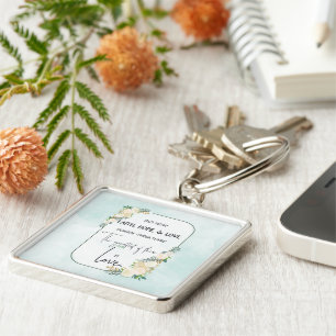 Religious Wedding Anniversary Faith Hope Love Key Ring