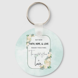Religious Wedding Anniversary Faith Hope Love Key Ring