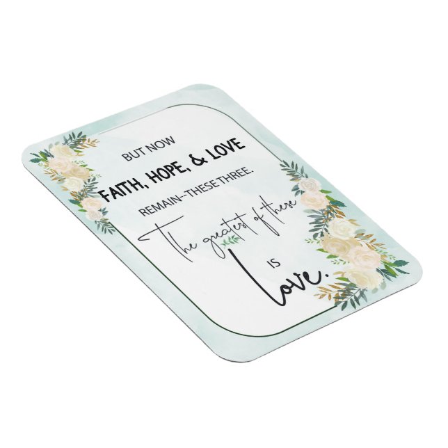 Religious Wedding Anniversary Faith Hope Love Magnet (Right Side)
