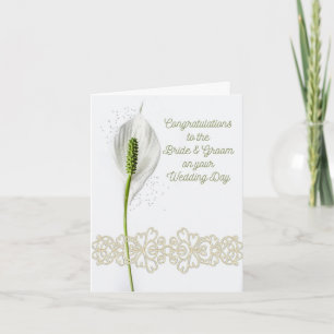 Religious Wedding Card with Flower & Lace