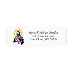 Religious Wedding Sacred Heart Return Address