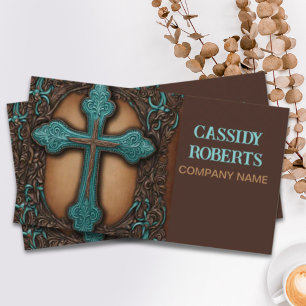 Religious Western Country Bible Cross Christian  Business Card