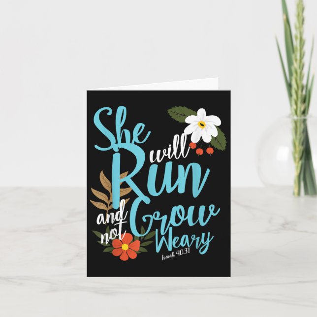 Religious Women Girls That They Run Verse Isaiah 4 Card (Front)