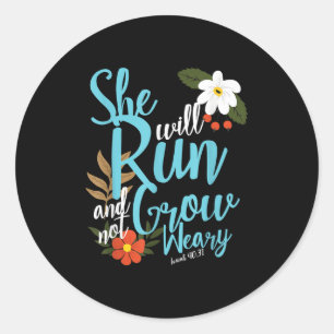 Religious Women Girls That They Run Verse Isaiah 4 Classic Round Sticker