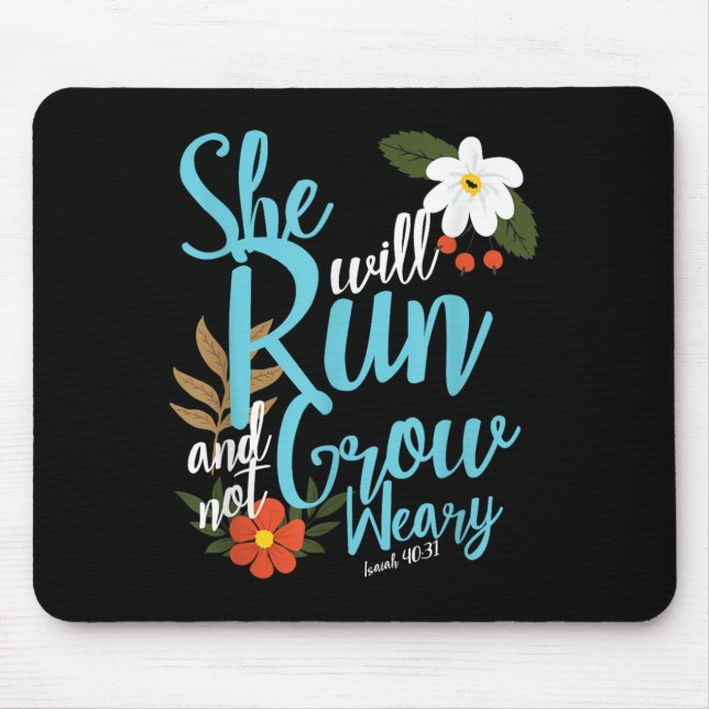 Religious Women Girls That They Run Verse Isaiah 4 Mouse Mat (Front)