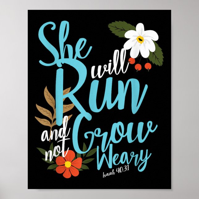 Religious Women Girls That They Run Verse Isaiah 4 Poster (Front)