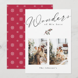 Religious Wonders of His love Photo Christmas Card