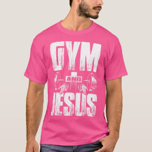Religious Workout Gym Jesus Barbell Lifting Weight T-Shirt