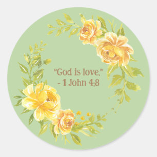 Religious Wreath: Quote for Faithful Encouragement Classic Round Sticker