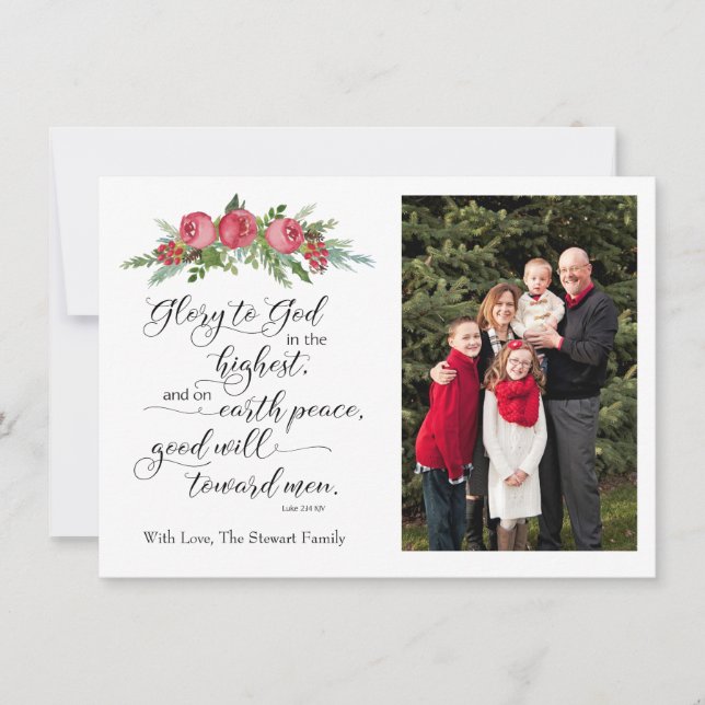 Religous Christmas Photo Card with Bible Verse (Front)