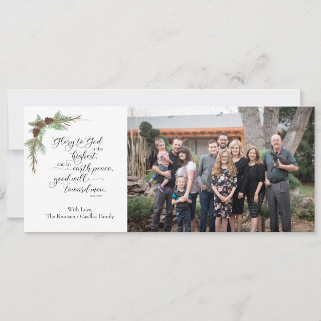 Religous Christmas Photo Card with KJV Bible Verse (Front)