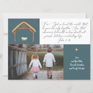 Religous Photo Christmas Card with John 3:16