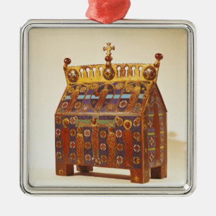 Reliquary chest, 12th-13th century metal tree decoration