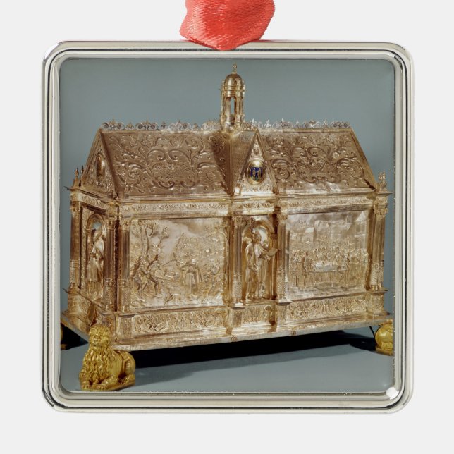 Reliquary chest of St. Macairius  of Ghent, 1616 Metal Tree Decoration (Front)