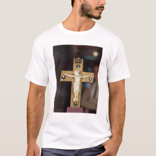 Reliquary crucifix, ivory Christ on gold cross T-Shirt
