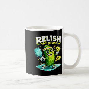 Relish the game funny pickleball pickle player coffee mug