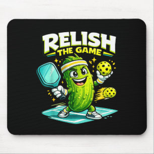 Relish the game funny pickleball pickle player mouse mat