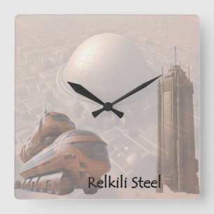 Relkili Steel Cover Art Square Wall Clock