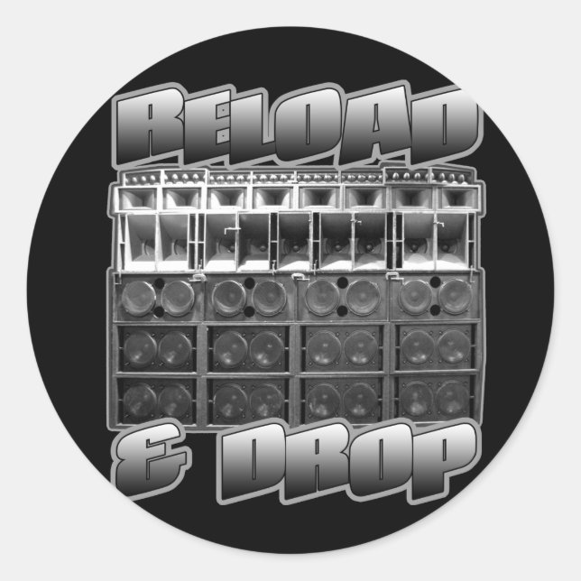 RELOAD and DROP Classic Round Sticker (Front)