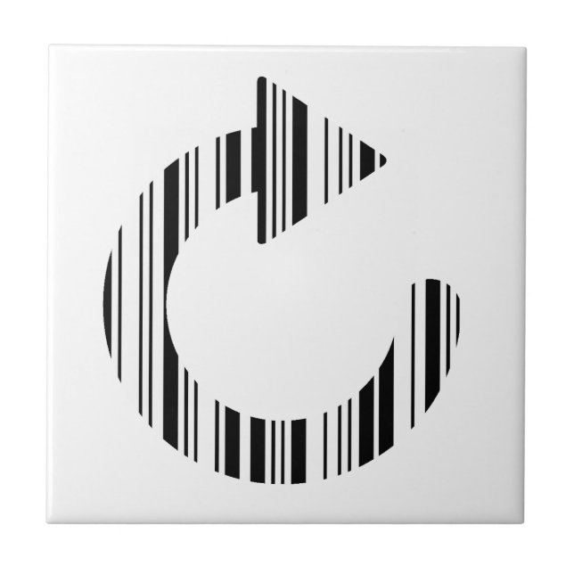 RELOAD ICON BAR CODE Computer Barcode Pattern Tile (Front)