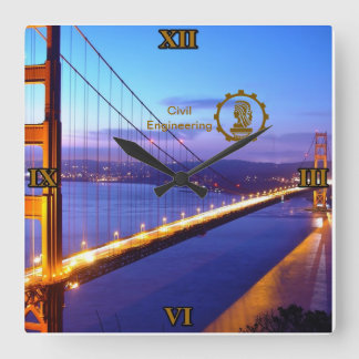Relogio de Parede Engenharia Civil Square Wall Clock