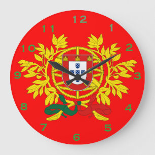 Relogio* de Parede With Portugûes Shield Large Clock