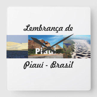Relogio lembrança de Piauí - Brasil Square Wall Clock