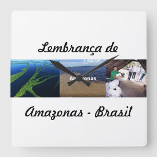 relogio lembrança do Amazonas Square Wall Clock