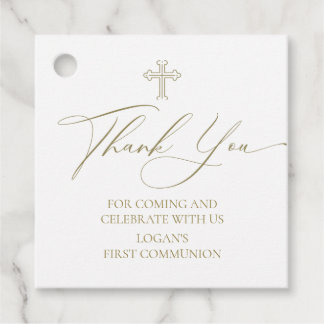 Relogious gold Thank you tags Communion Baptism