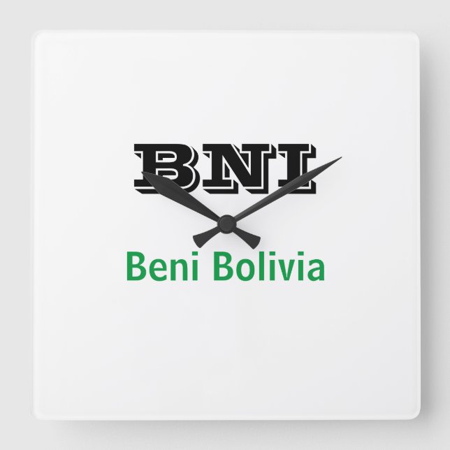 Reloj BNI Beni Bolivia Square Wall Clock (Front)
