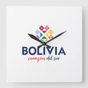 Reloj Bolivia corazón del sur Square Wall Clock