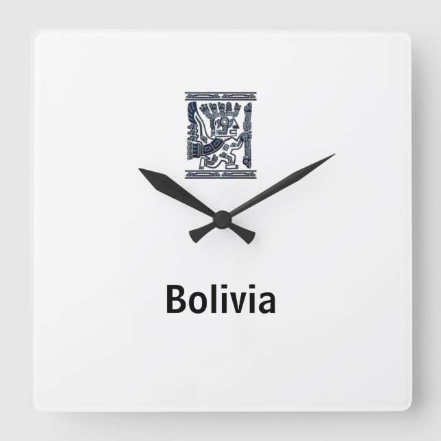 Reloj chaski boliviano square wall clock (Front)