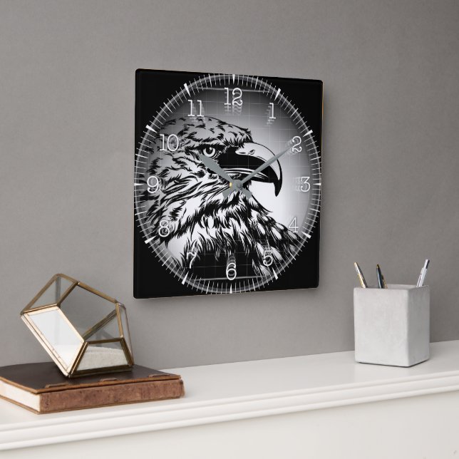 Reloj Cuadrado Time and illustrated art on your wa Square Wall Clock (Office)