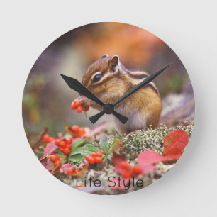 Reloj de pared Chipmunk Round Clock