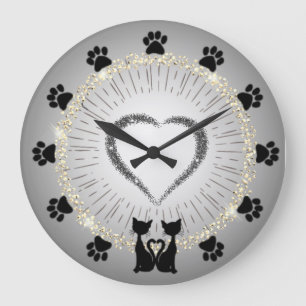 Reloj de pared con gatos large clock