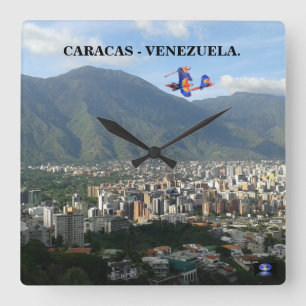RELOJ DE PARED DE CARACAS - VENEZUELA. SQUARE WALL CLOCK