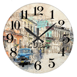 reloj de pared de La Habana, Cuba Large Clock